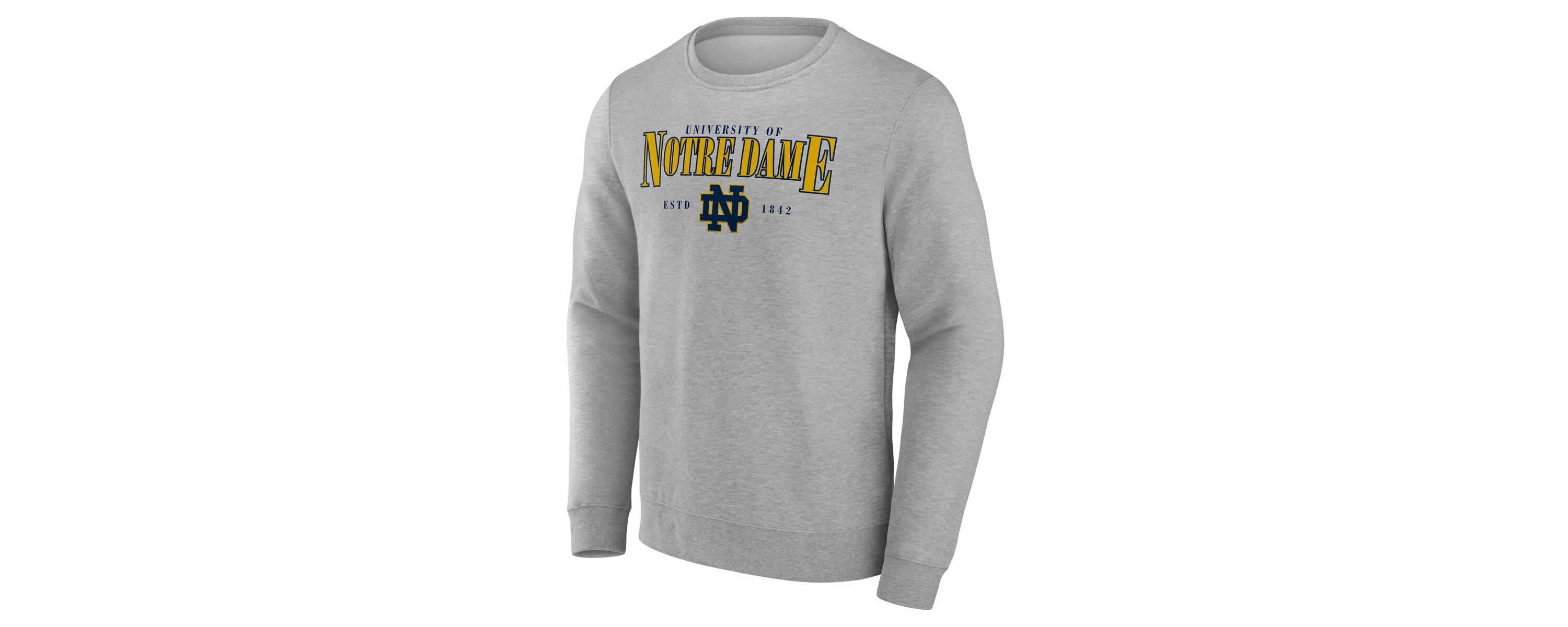 NCAA Fanatics Notre Dame Fighting Irish True Classics Act Fast Fleece Pullover Sweatshirt