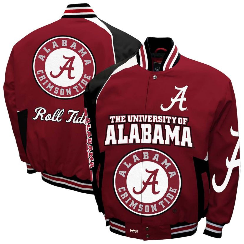 Alabama Crimson Tide NCAA Franchise Club Alabama Tide Spirit Cotton Twill Full-Snap Jacket
