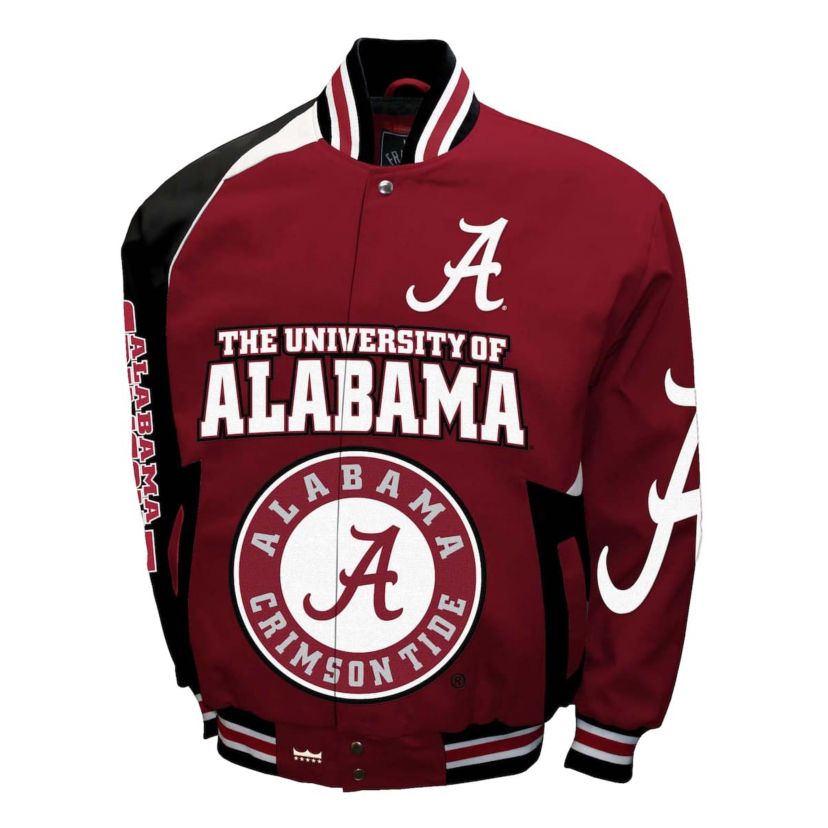 Alabama Crimson Tide NCAA Franchise Club Alabama Tide Spirit Cotton Twill Full-Snap Jacket