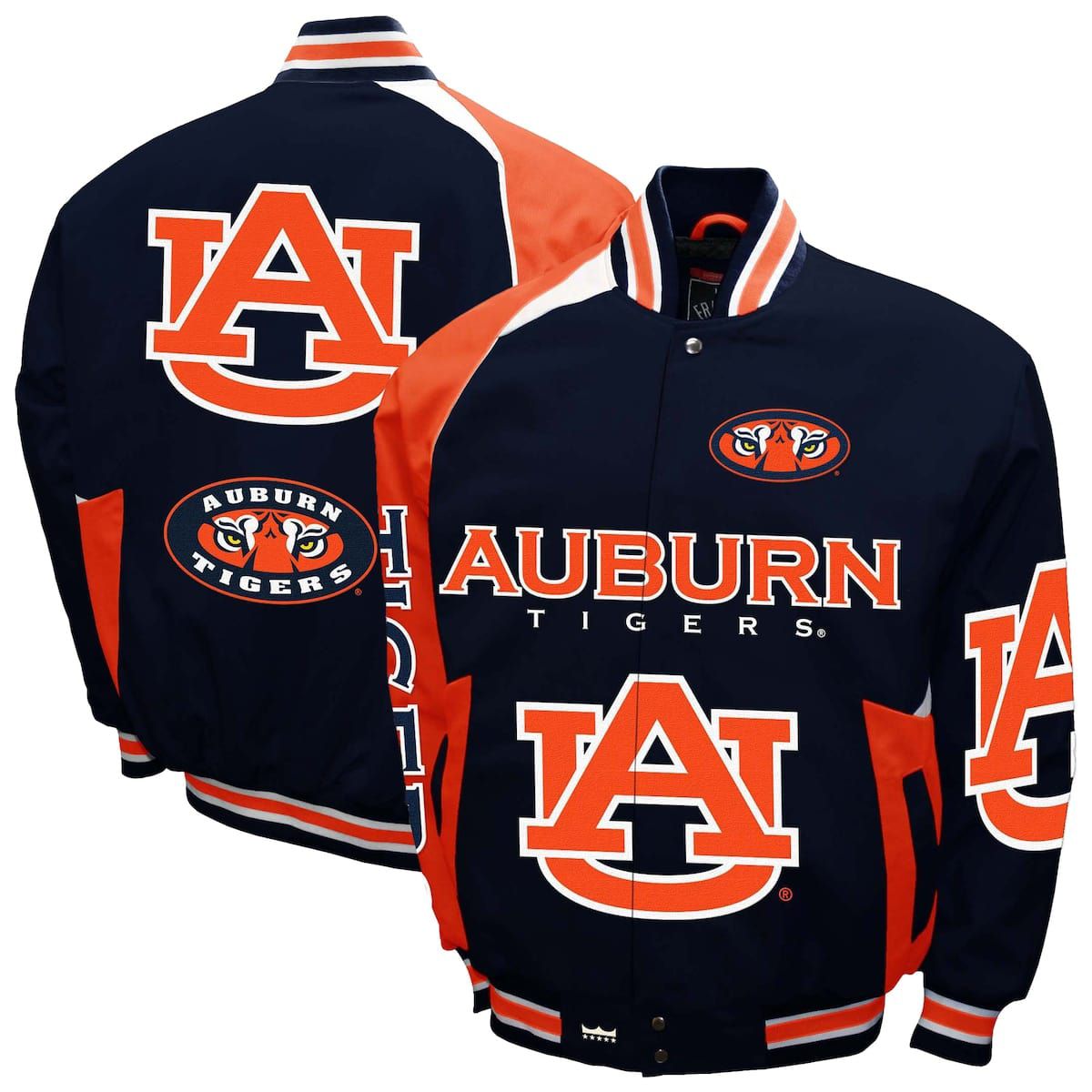 NCAA Franchise Club Auburn Tigers Spirit Cotton Twill Full-Snap Jacket