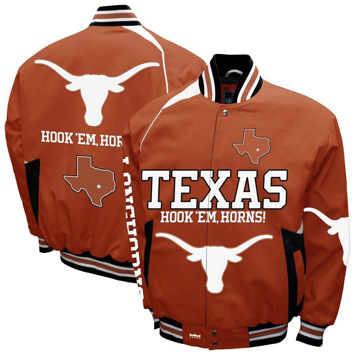 NCAA Franchise Club Texas Texas Longhorns Spirit Cotton Twill Full-Snap Jacket