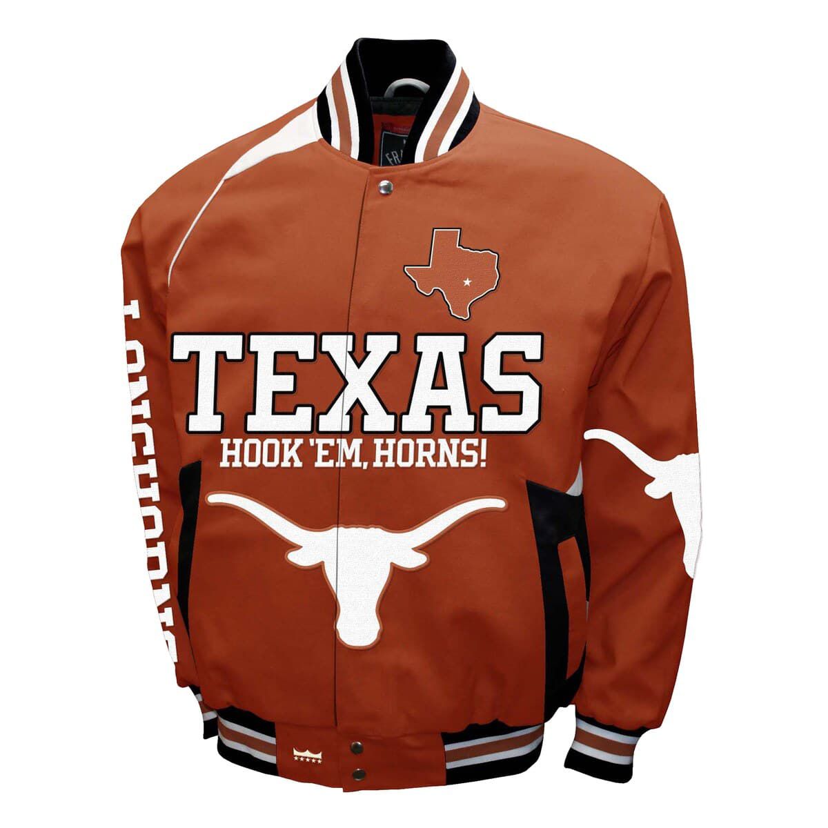 NCAA Franchise Club Texas Texas Longhorns Spirit Cotton Twill Full-Snap Jacket