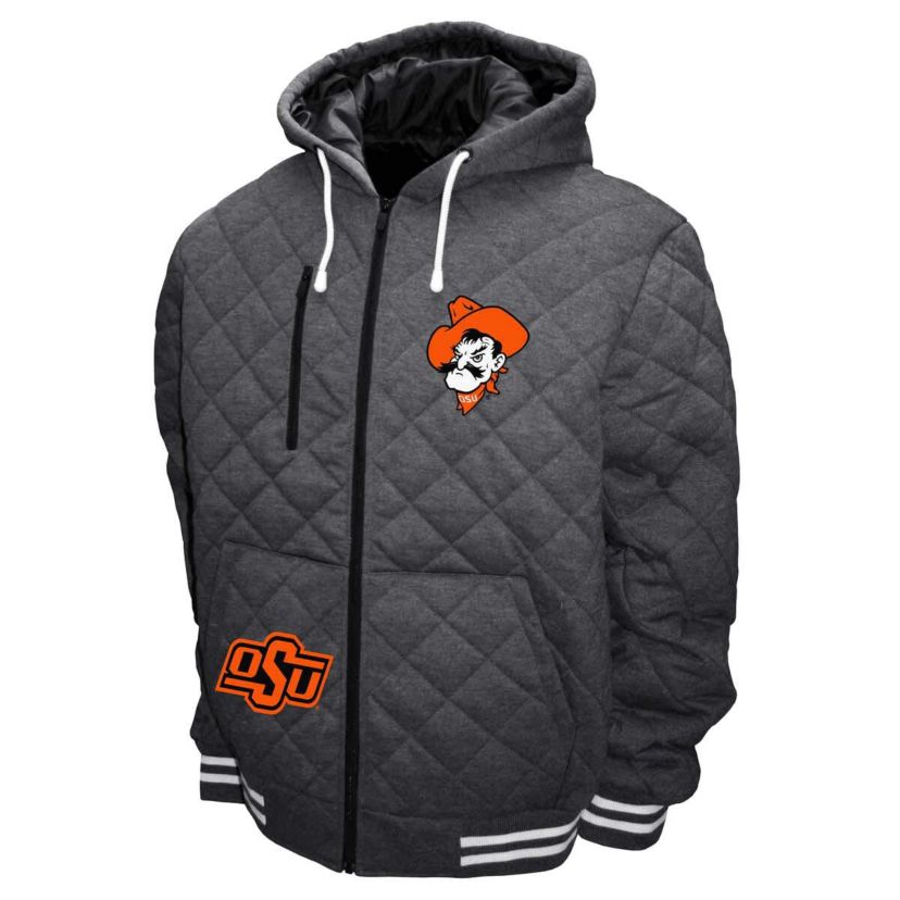 NCAA Franchise Club Oklahoma State Cowboys Diamond Quilted Full-Zip Hoodie Jacket