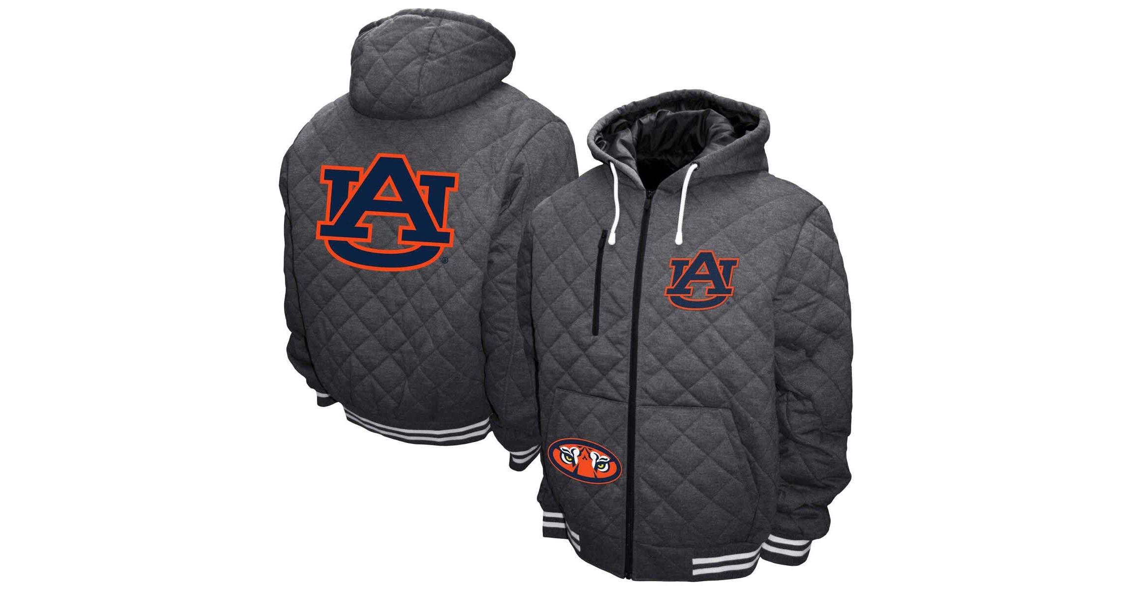 NCAA Franchise Club Auburn Tigers Diamond Quilted Full-Zip Hoodie Jacket