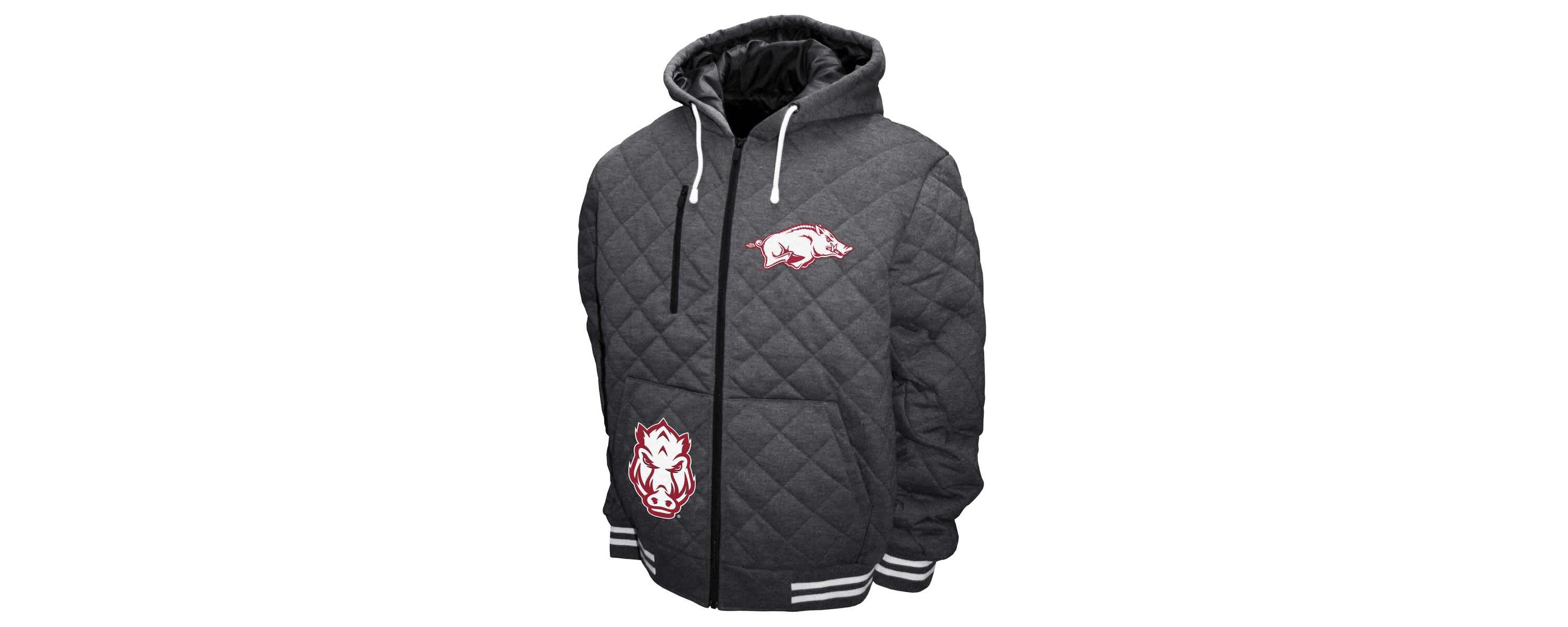 NCAA Franchise Club Arkansas Razorbacks Diamond Quilted Full-Zip Hoodie Jacket
