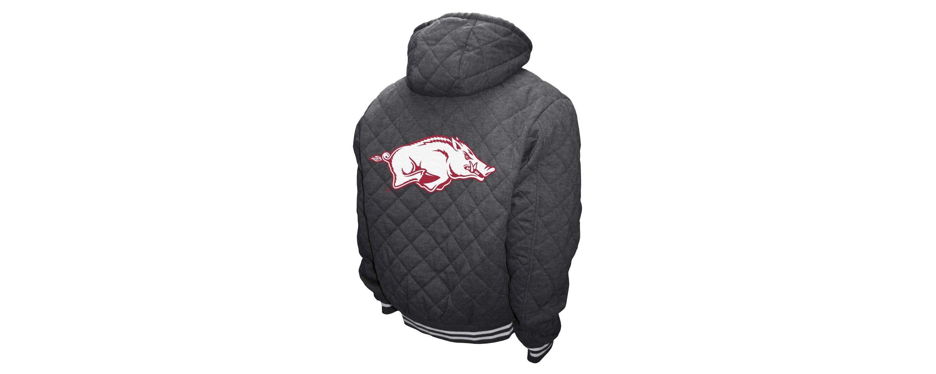 NCAA Franchise Club Arkansas Razorbacks Diamond Quilted Full-Zip Hoodie Jacket