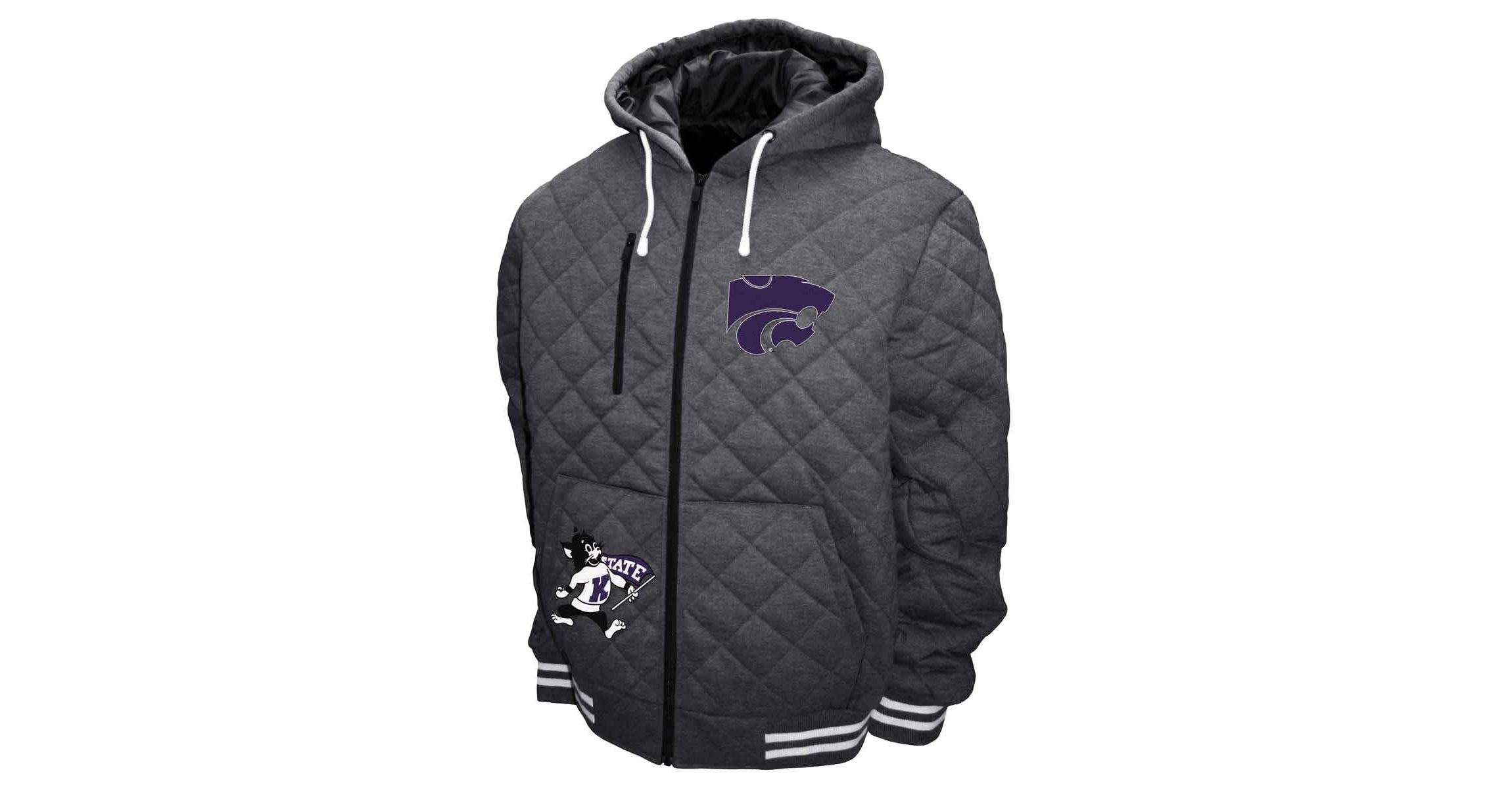 NCAA Franchise Club Kansas State Wildcats Diamond Quilted Full-Zip Hoodie Jacket