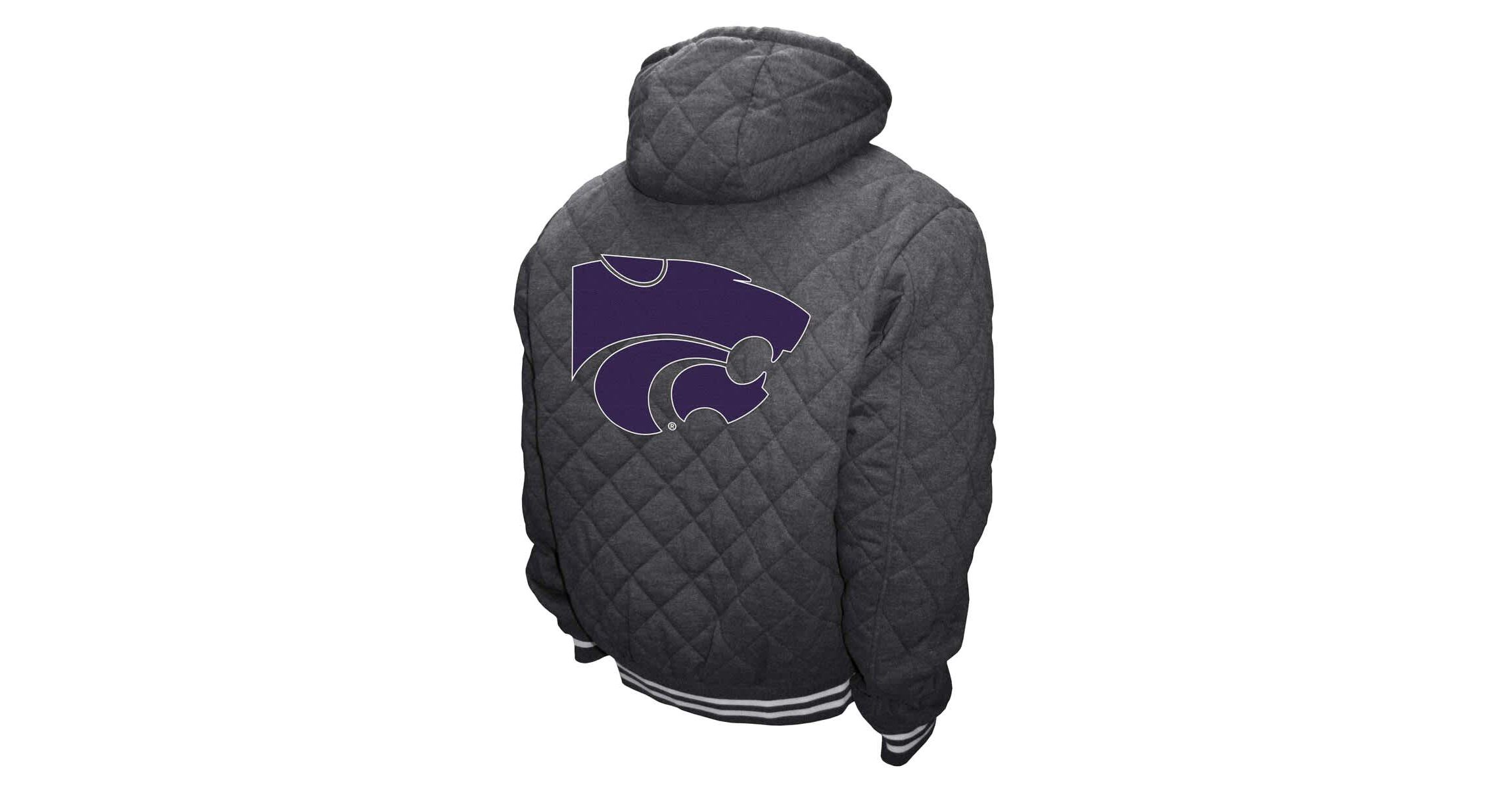 NCAA Franchise Club Kansas State Wildcats Diamond Quilted Full-Zip Hoodie Jacket