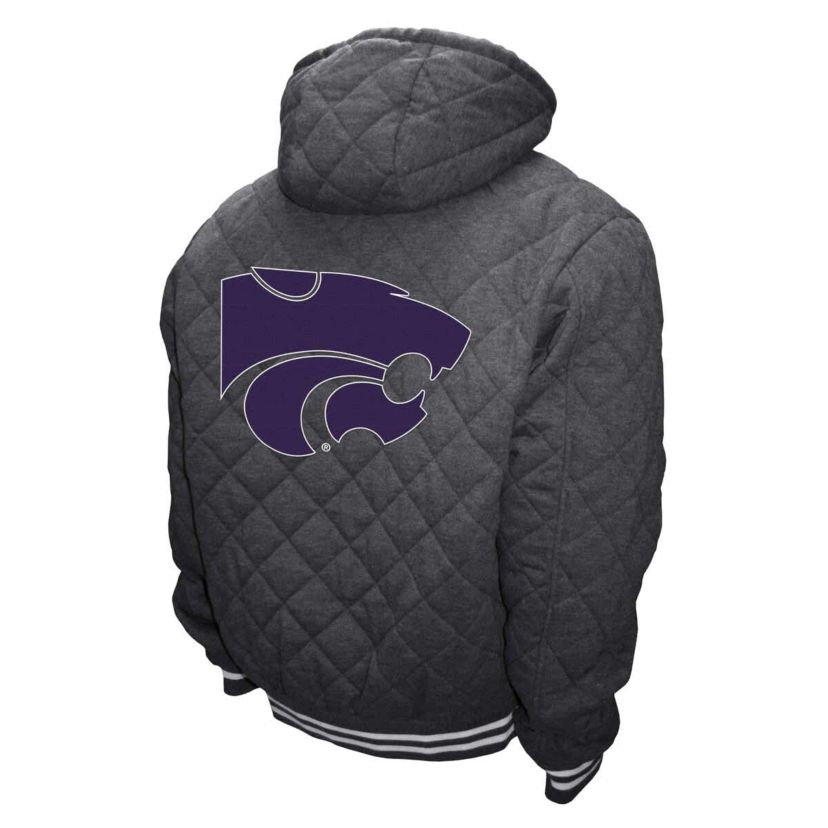 NCAA Franchise Club Kansas State Wildcats Diamond Quilted Full-Zip Hoodie Jacket