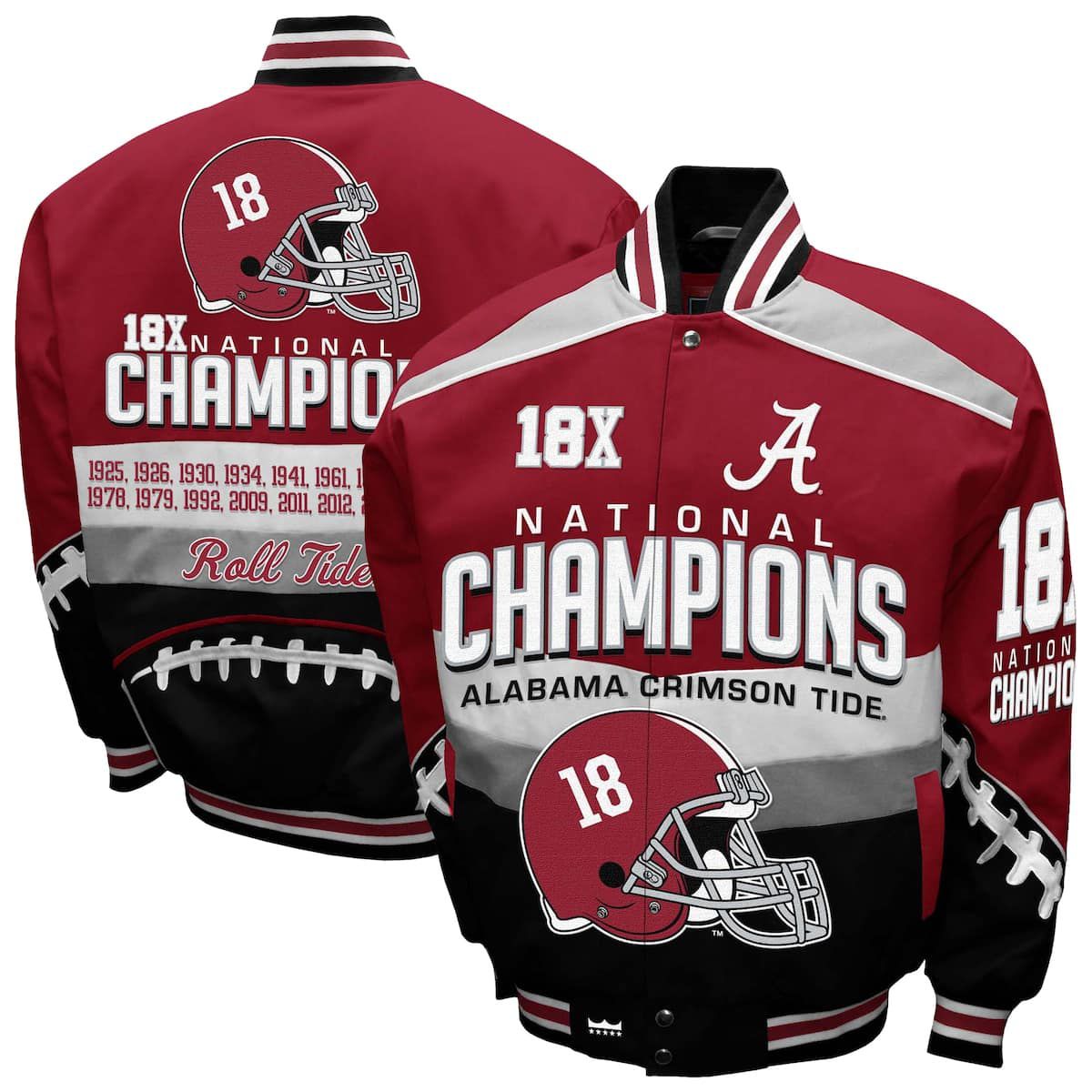 Alabama Crimson Tide NCAA Franchise Club Alabama Tide Cotton Twill Full-Snap Jacket