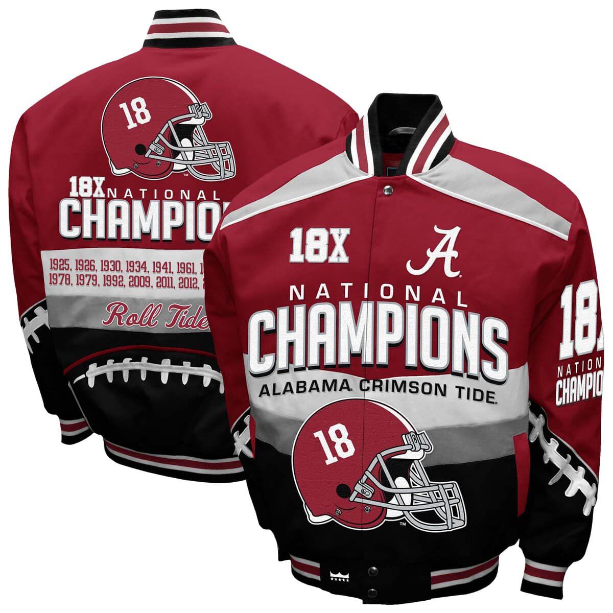 Alabama Crimson Tide NCAA Franchise Club Alabama Tide Cotton Twill Full-Snap Jacket