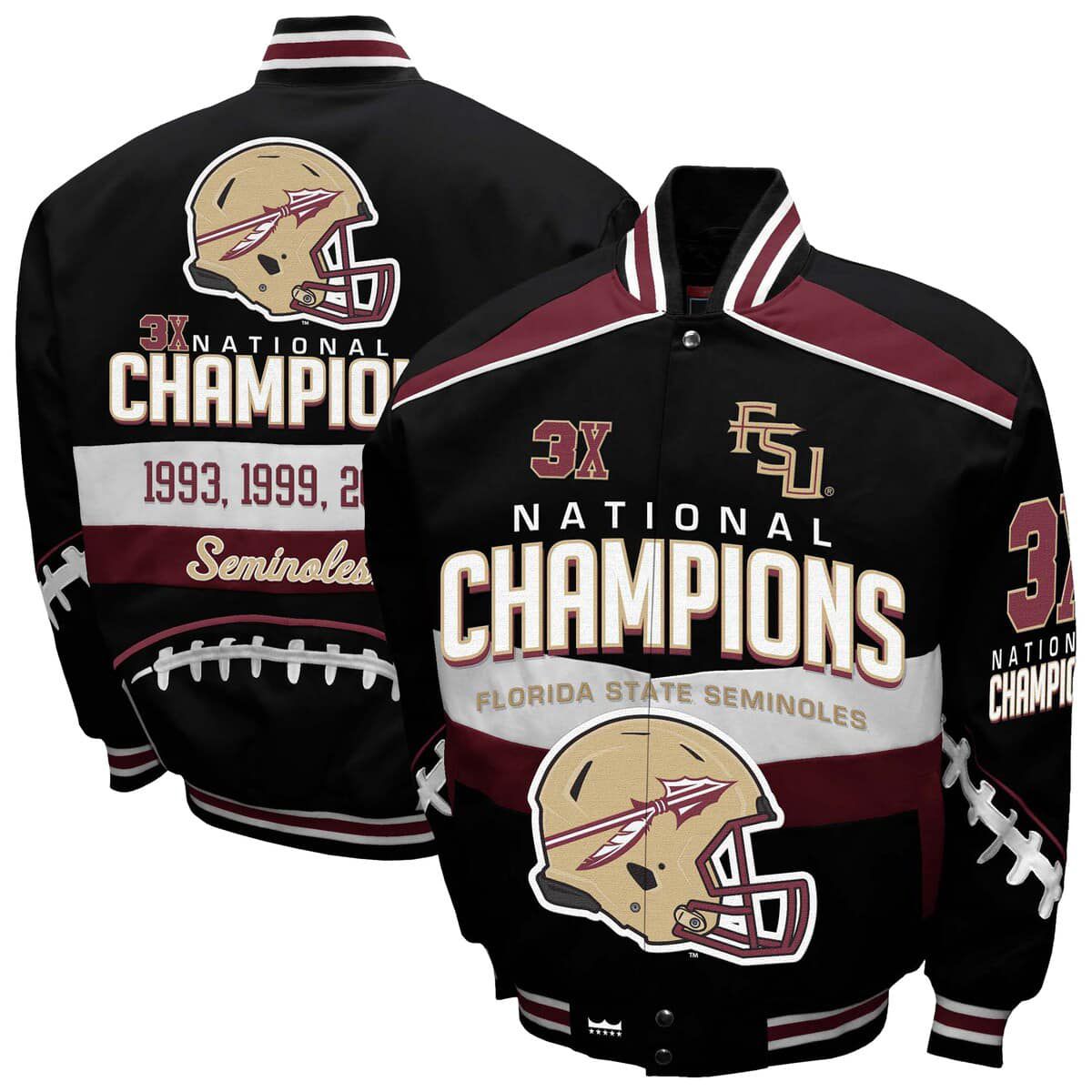 NCAA Franchise Club Florida State Seminoles Cotton Twill Full-Snap Jacket