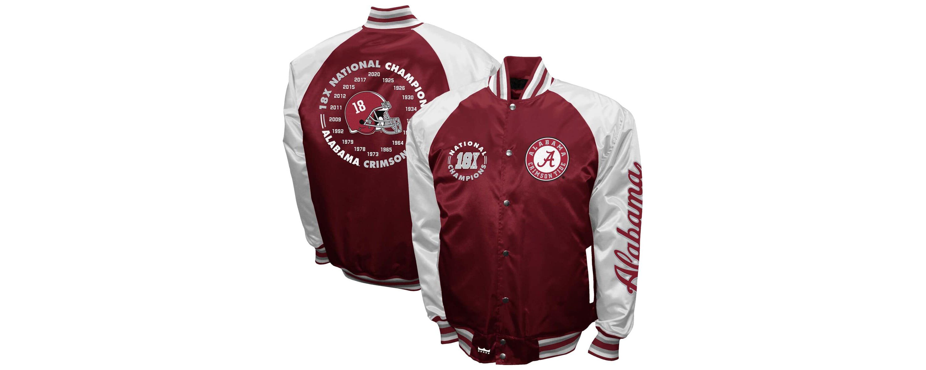 Alabama Crimson Tide NCAA Franchise Club Alabama Tide Satin Full-Snap Jacket