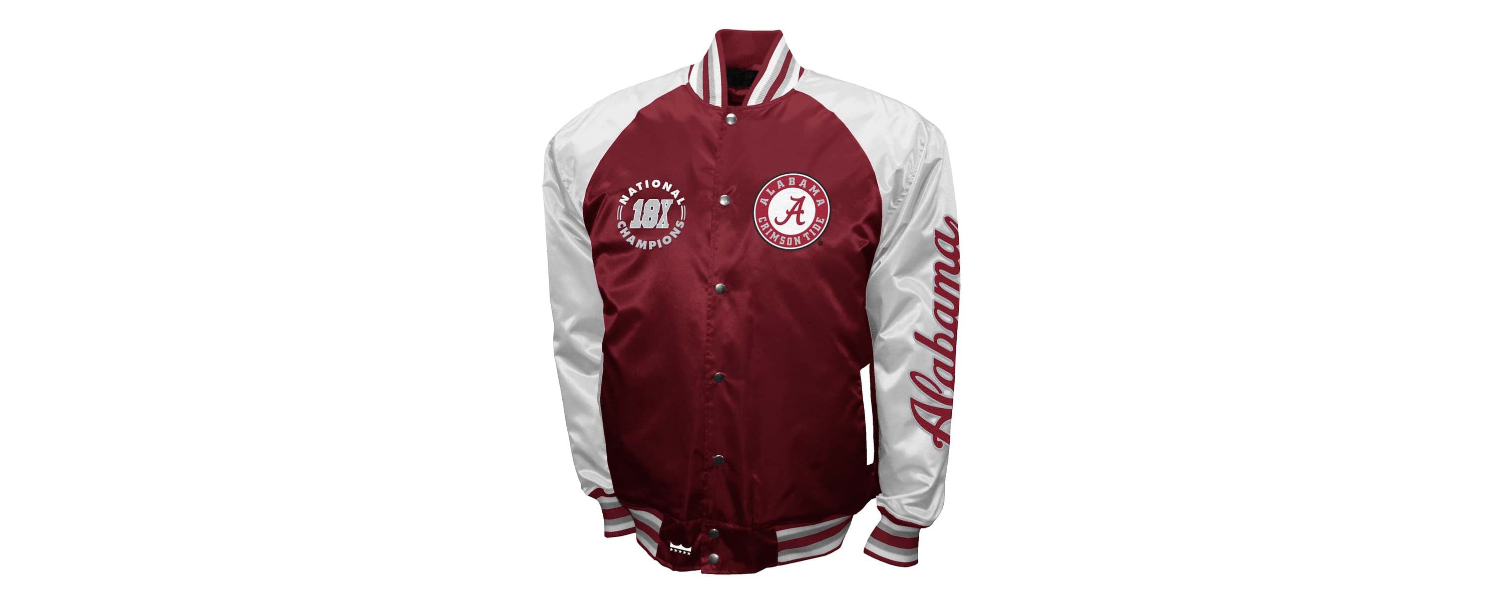 Alabama Crimson Tide NCAA Franchise Club Alabama Tide Satin Full-Snap Jacket