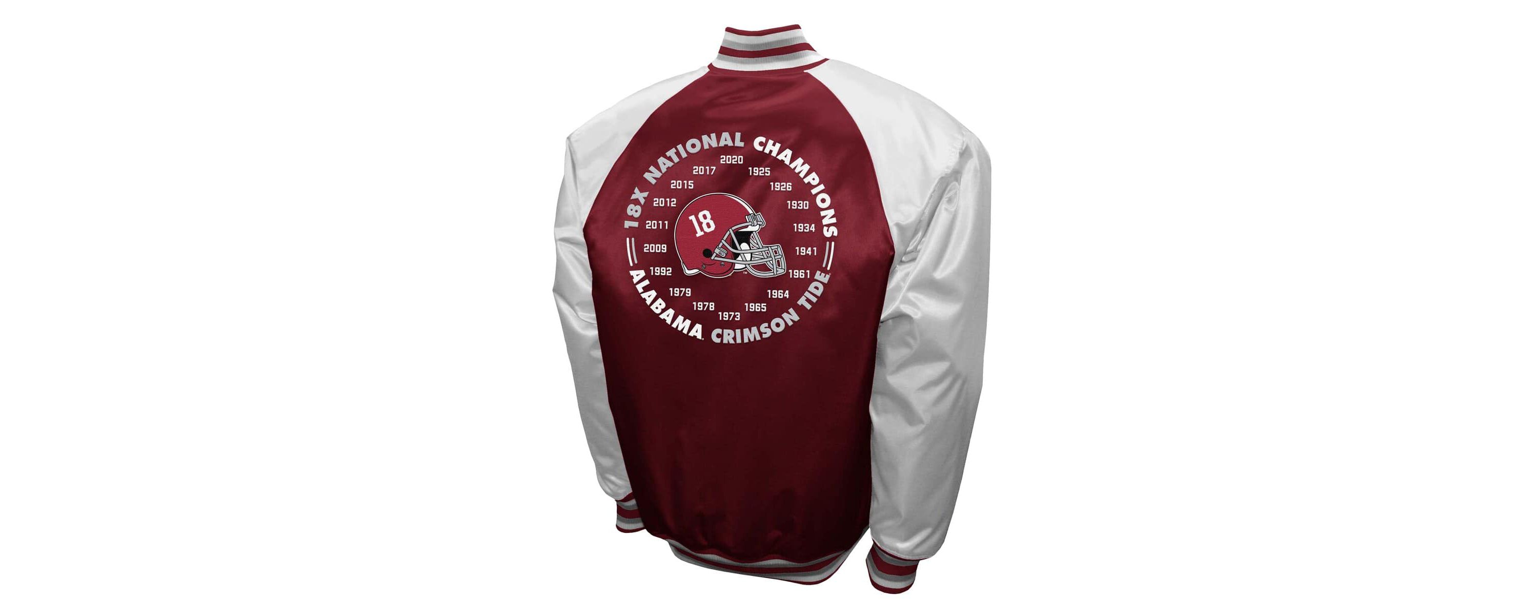 Alabama Crimson Tide NCAA Franchise Club Alabama Tide Satin Full-Snap Jacket