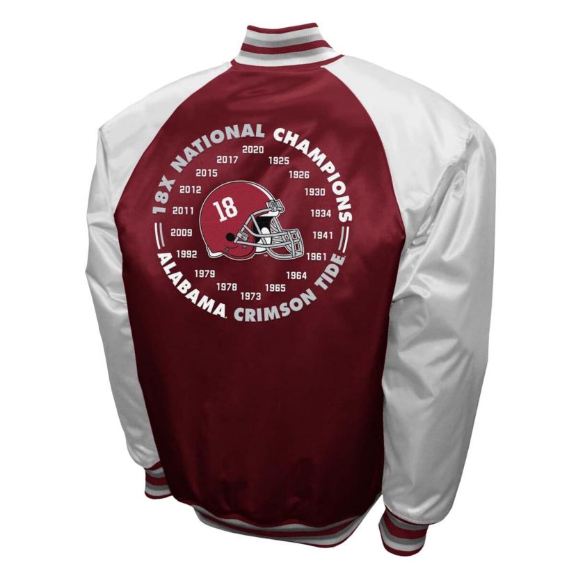 Alabama Crimson Tide NCAA Franchise Club Alabama Tide Satin Full-Snap Jacket