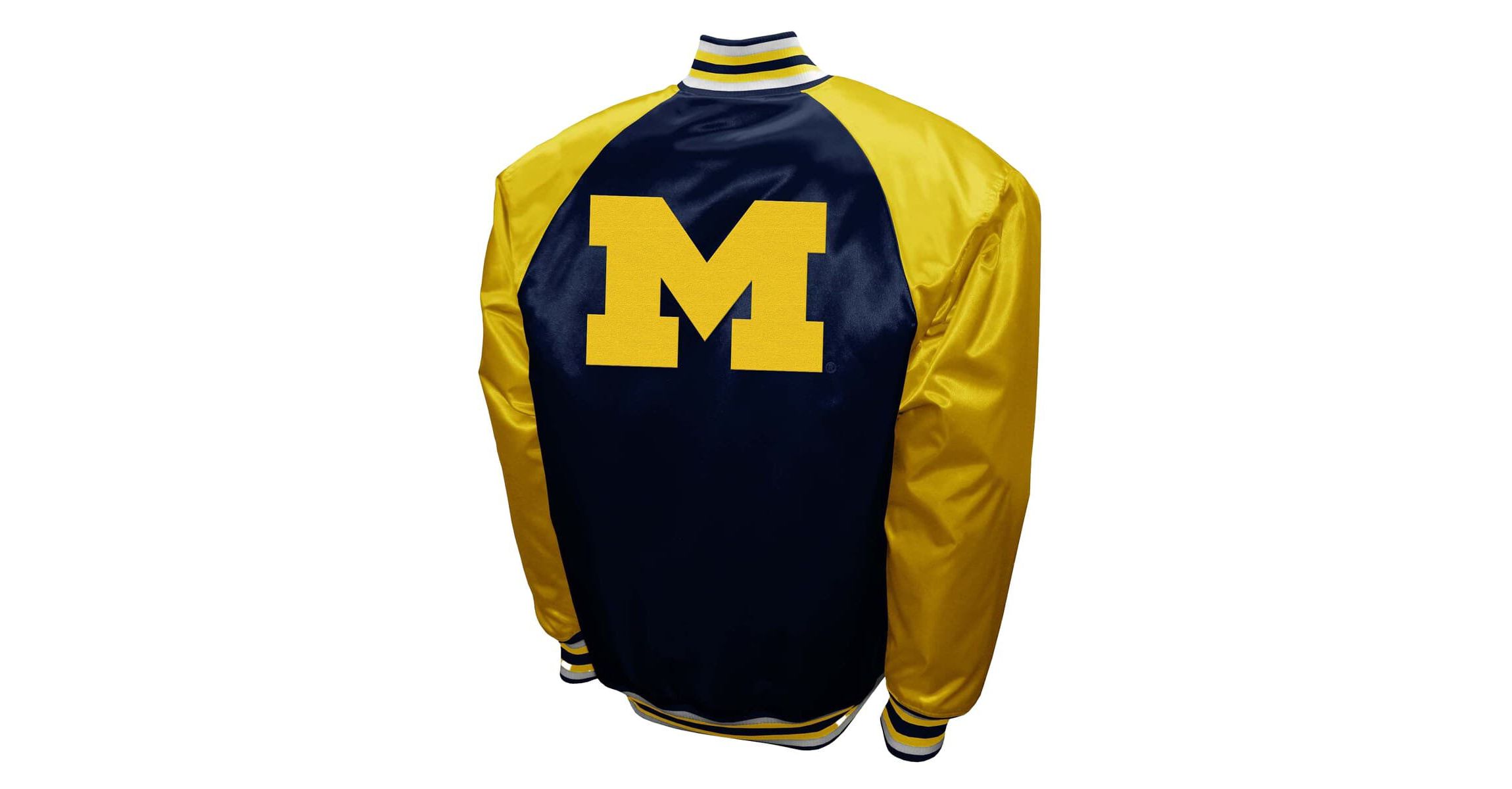 NCAA Franchise Club Michigan Wolverines Satin Full-Snap Jacket
