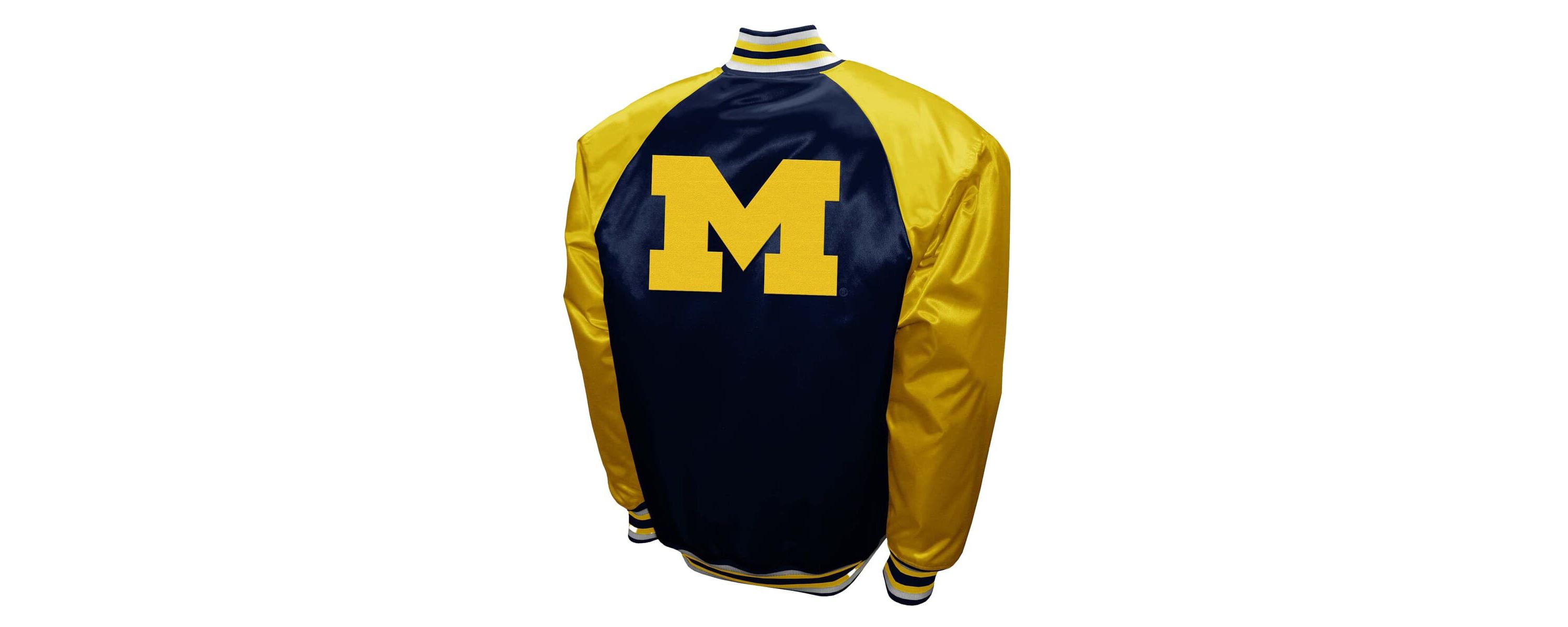 NCAA Franchise Club Michigan Wolverines Satin Full-Snap Jacket