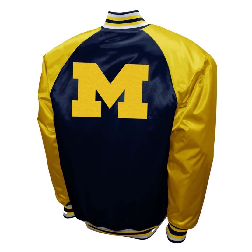 NCAA Franchise Club Michigan Wolverines Satin Full-Snap Jacket