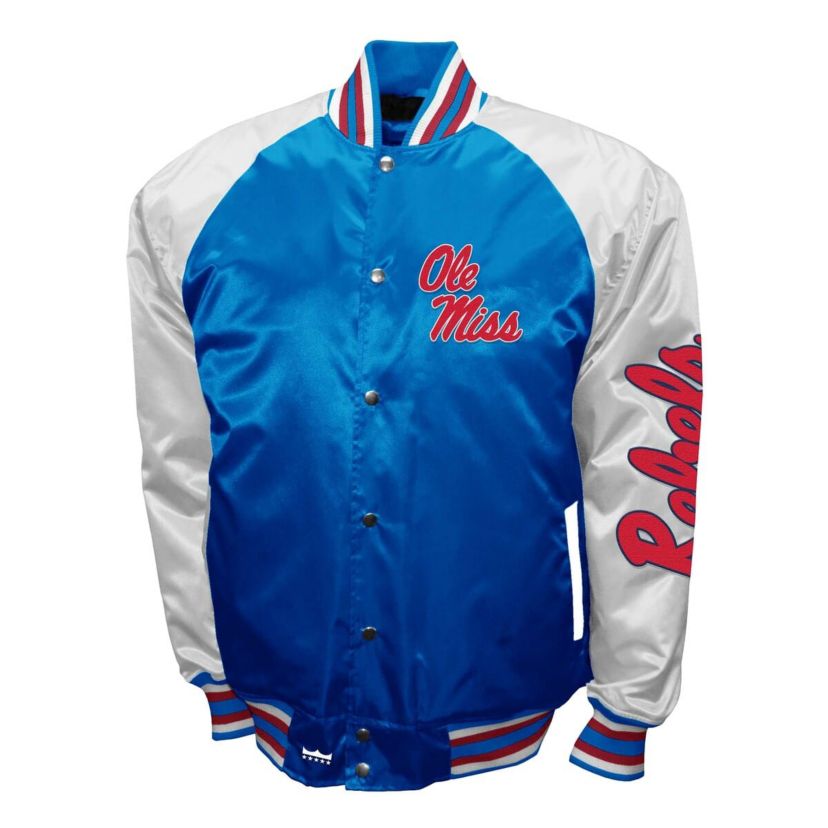NCAA Franchise Club Powder Ole Miss Rebels Satin Full-Snap Jacket
