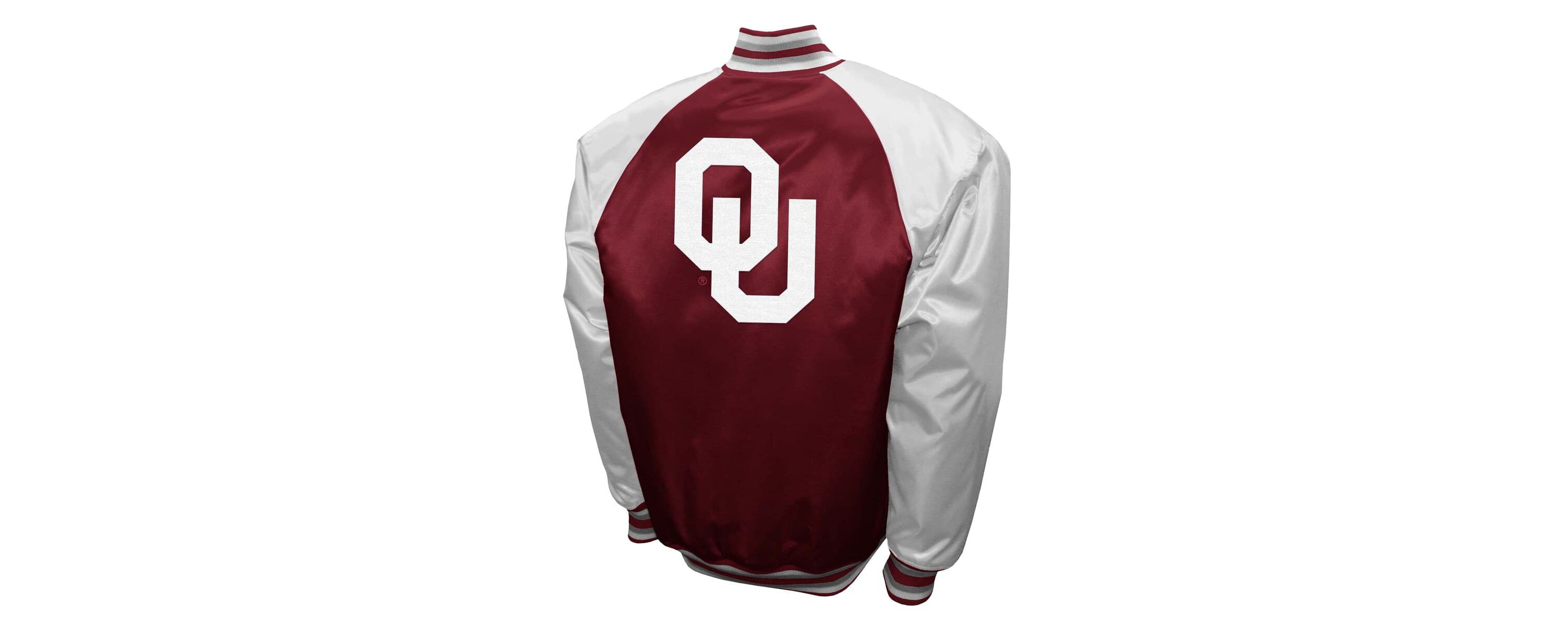 NCAA Franchise Club Oklahoma Sooners Satin Full-Snap Jacket