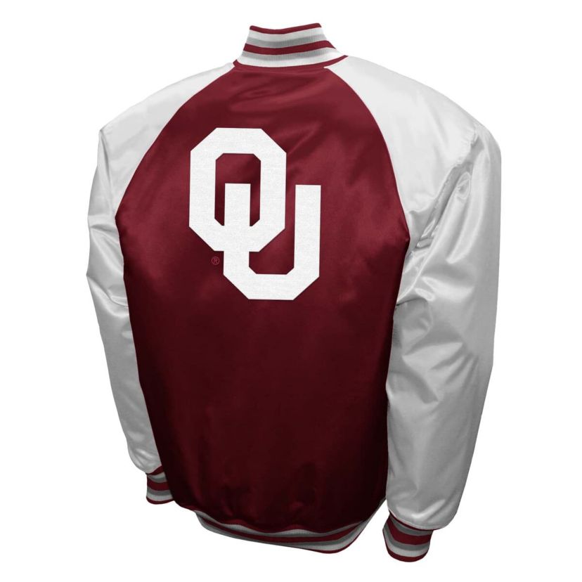 NCAA Franchise Club Oklahoma Sooners Satin Full-Snap Jacket