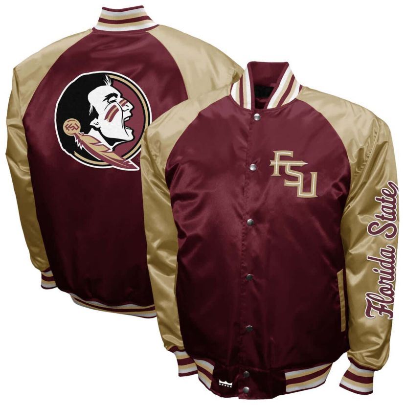 NCAA Franchise Club Florida State Seminoles Satin Full-Snap Jacket