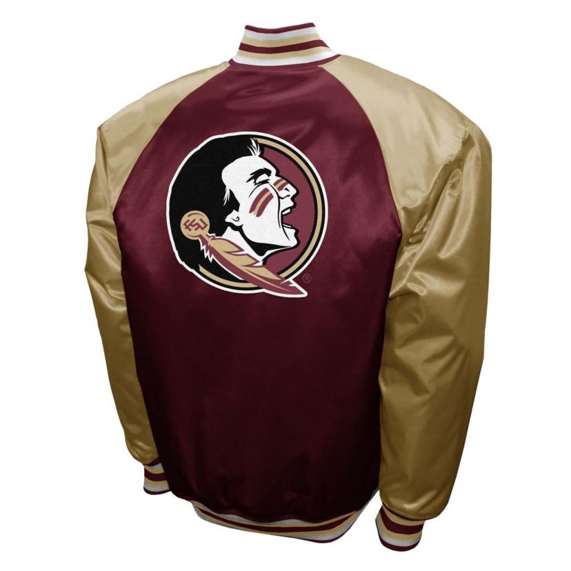 NCAA Franchise Club Florida State Seminoles Satin Full-Snap Jacket