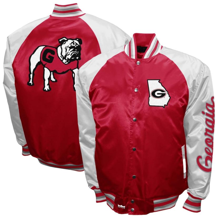 NCAA Franchise Club Georgia Bulldogs Satin Full-Snap Jacket
