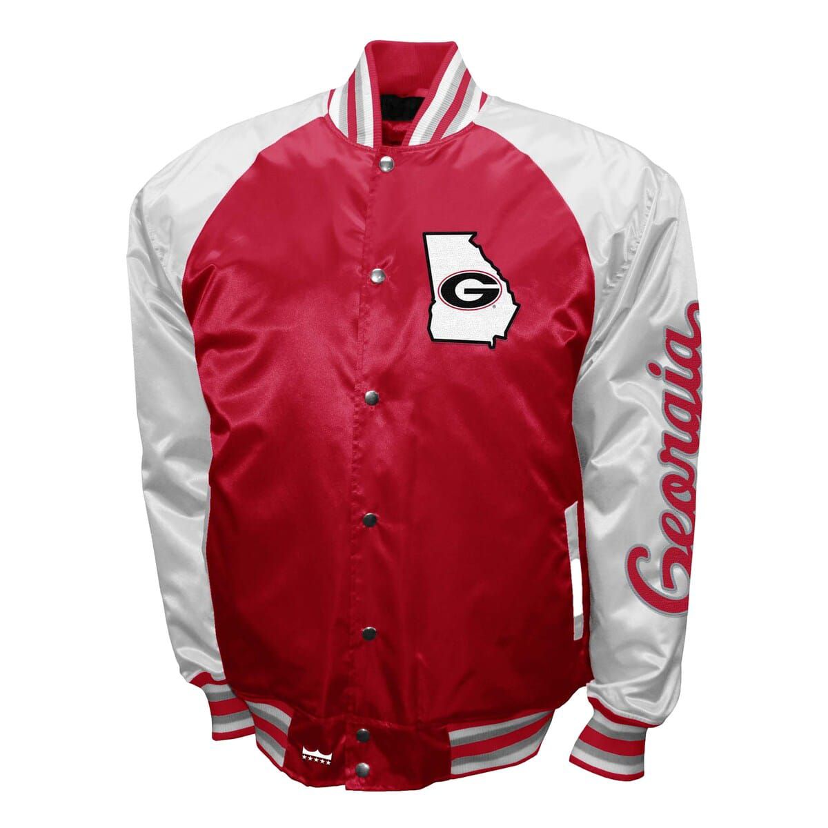 NCAA Franchise Club Georgia Bulldogs Satin Full-Snap Jacket