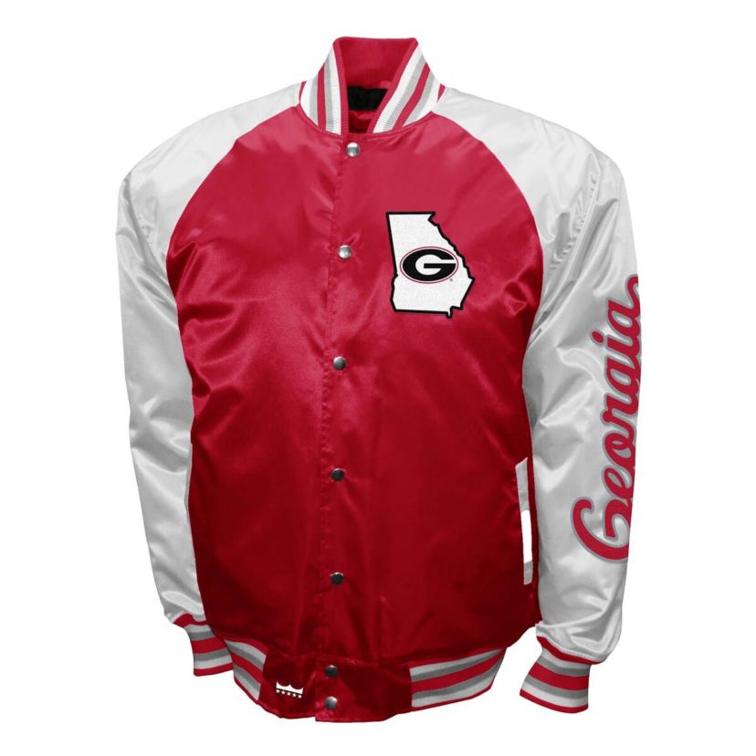 NCAA Franchise Club Georgia Bulldogs Satin Full-Snap Jacket