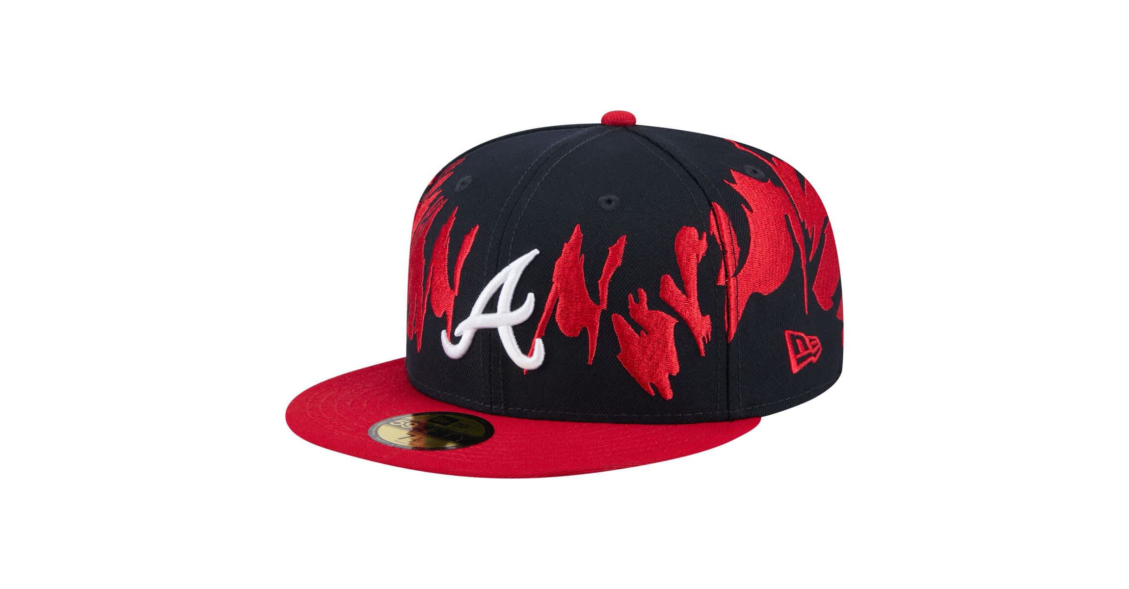 MLB Navy/Red Atlanta Braves Retro Pattern 59FIFTY Fitted Hat