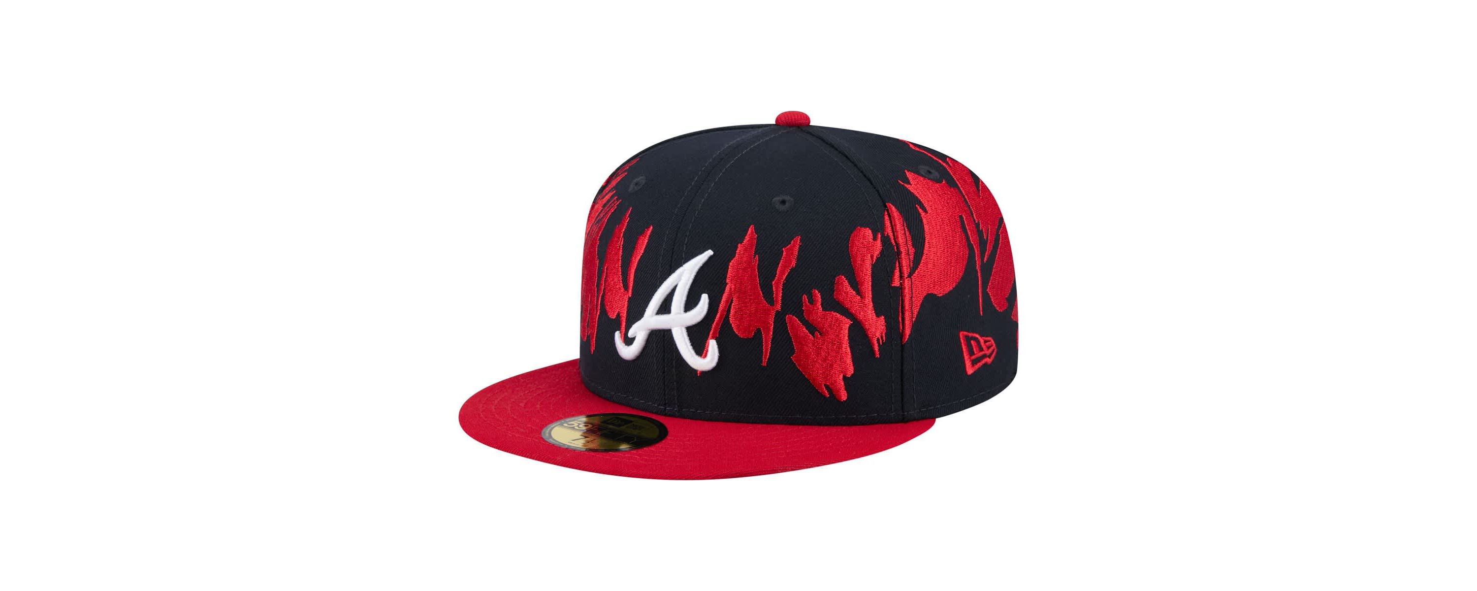 MLB Navy/Red Atlanta Braves Retro Pattern 59FIFTY Fitted Hat