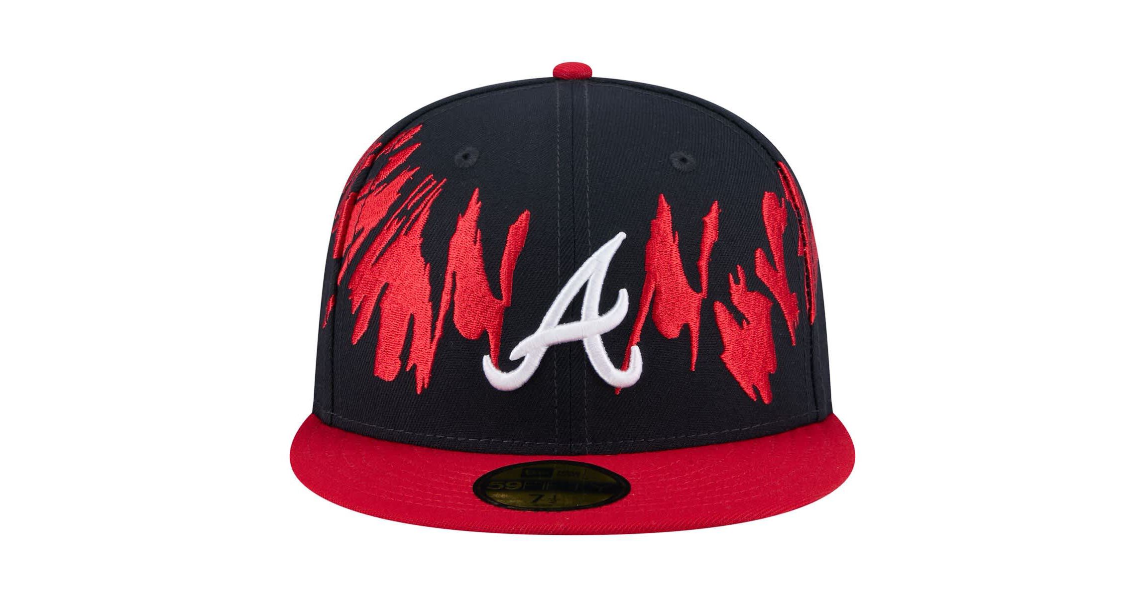 MLB Navy/Red Atlanta Braves Retro Pattern 59FIFTY Fitted Hat