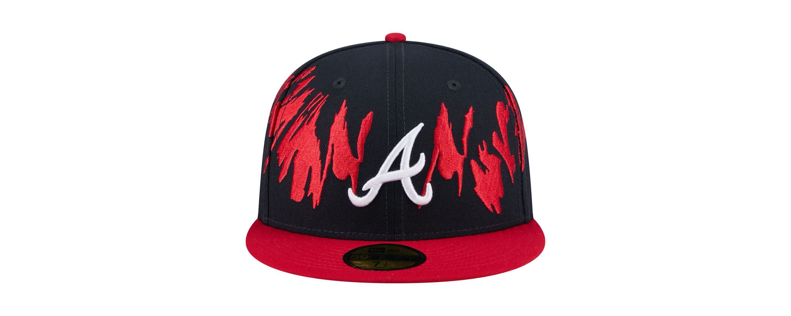 MLB Navy/Red Atlanta Braves Retro Pattern 59FIFTY Fitted Hat
