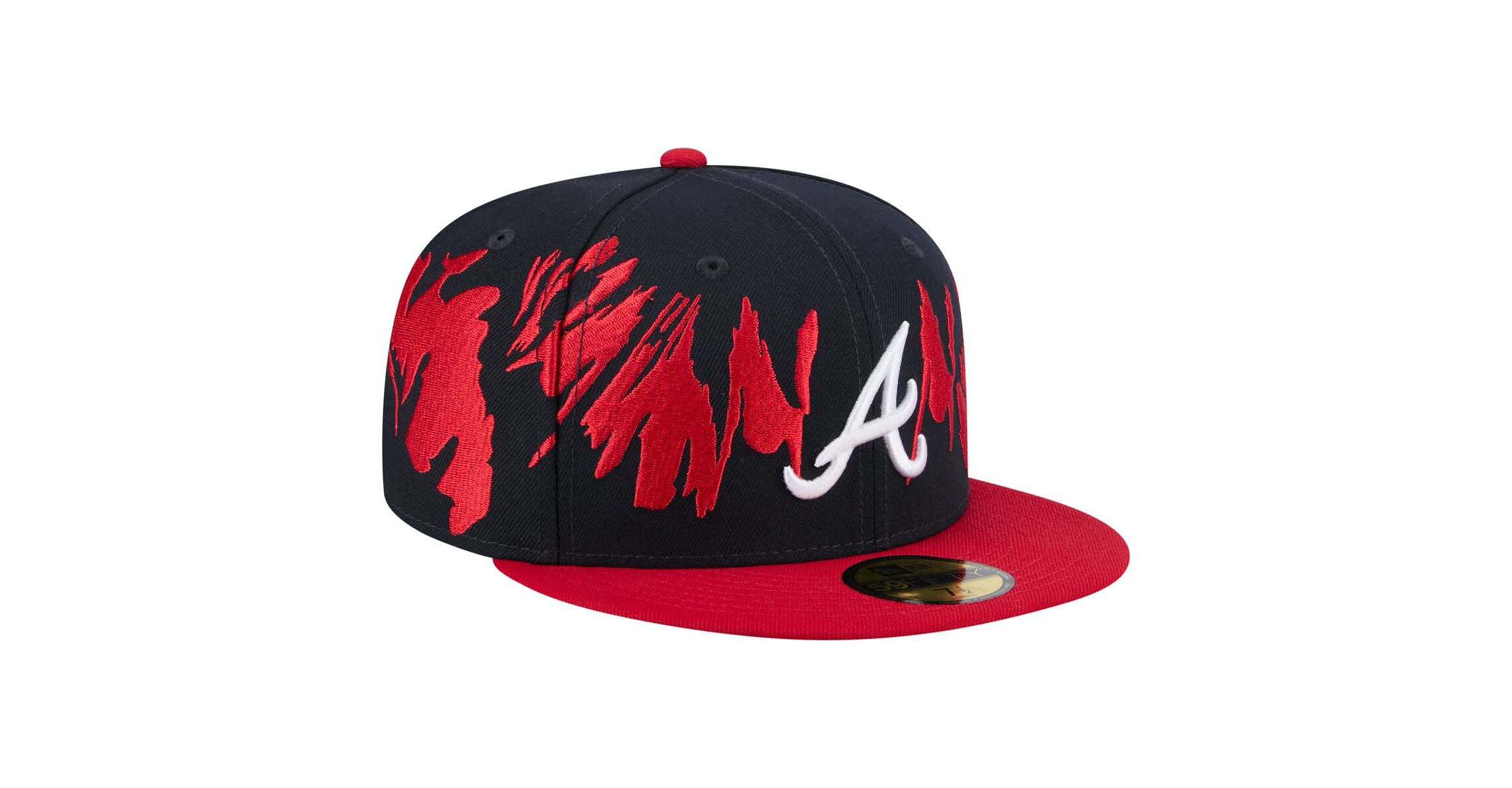 MLB Navy/Red Atlanta Braves Retro Pattern 59FIFTY Fitted Hat