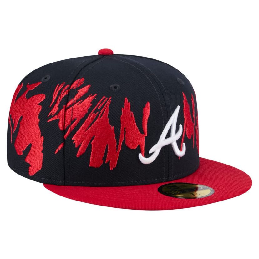 MLB Navy/Red Atlanta Braves Retro Pattern 59FIFTY Fitted Hat