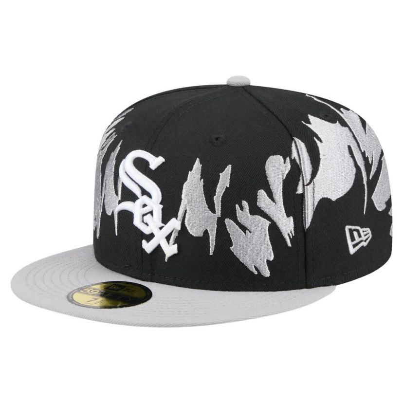 Chicago White Sox MLB Black/Gray Chicago Sox Retro Pattern 59FIFTY Fitted Hat