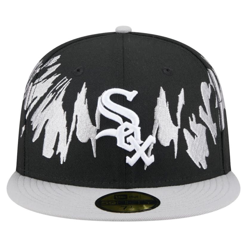 Chicago White Sox MLB Black/Gray Chicago Sox Retro Pattern 59FIFTY Fitted Hat
