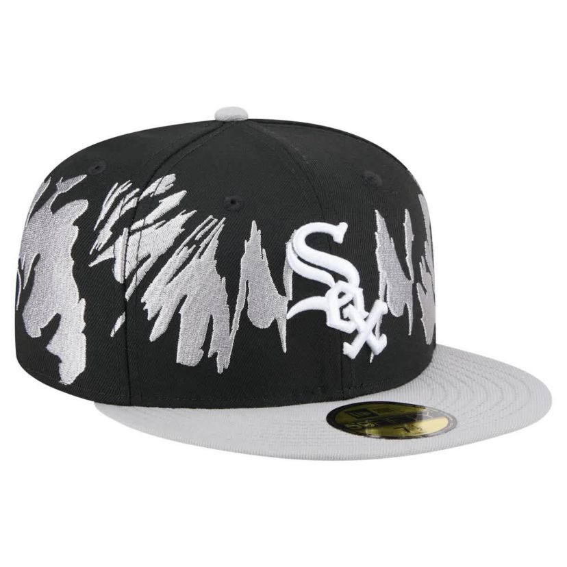 Chicago White Sox MLB Black/Gray Chicago Sox Retro Pattern 59FIFTY Fitted Hat