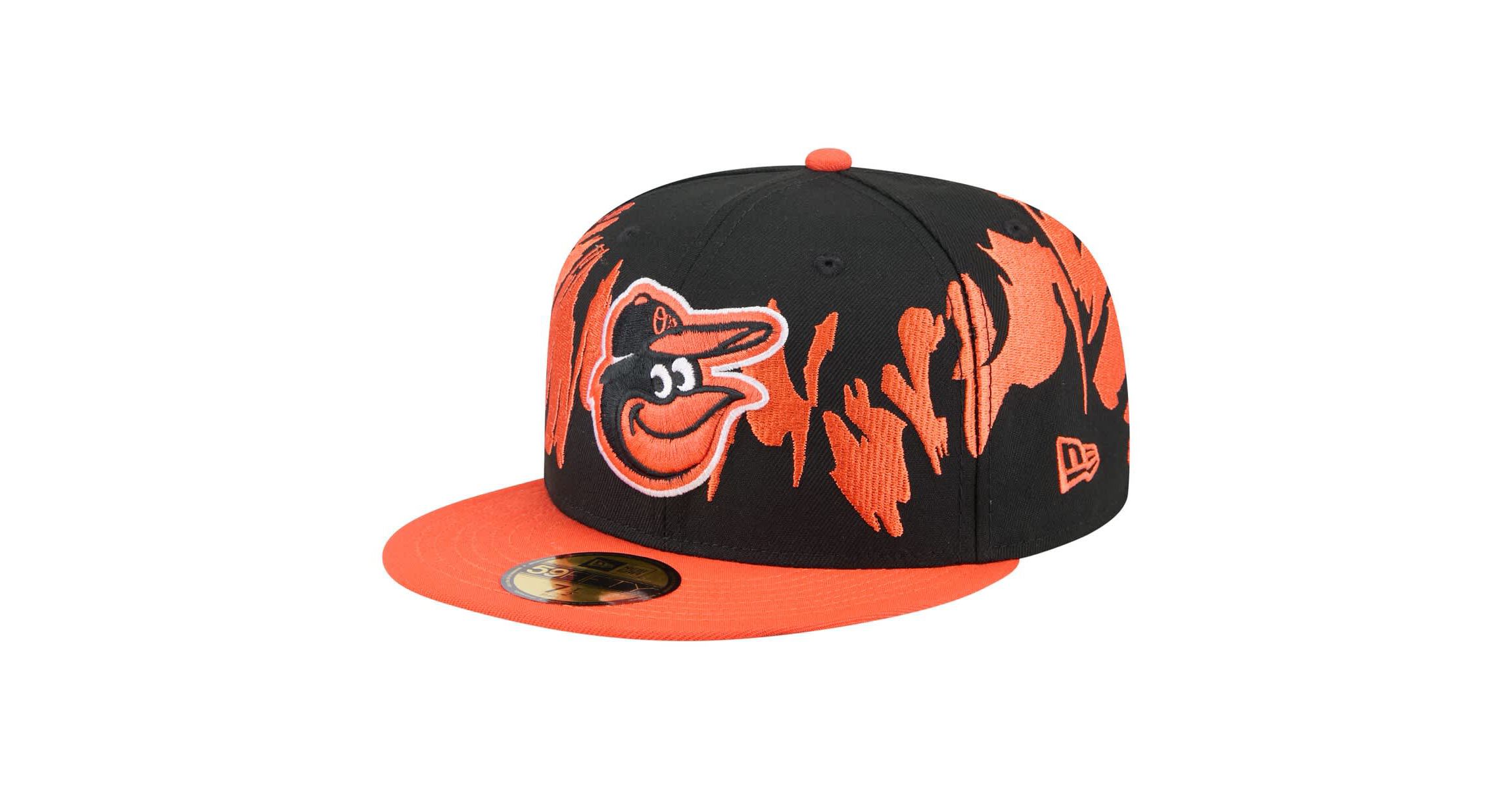 MLB Black/Orange Baltimore Orioles Retro Pattern 59FIFTY Fitted Hat