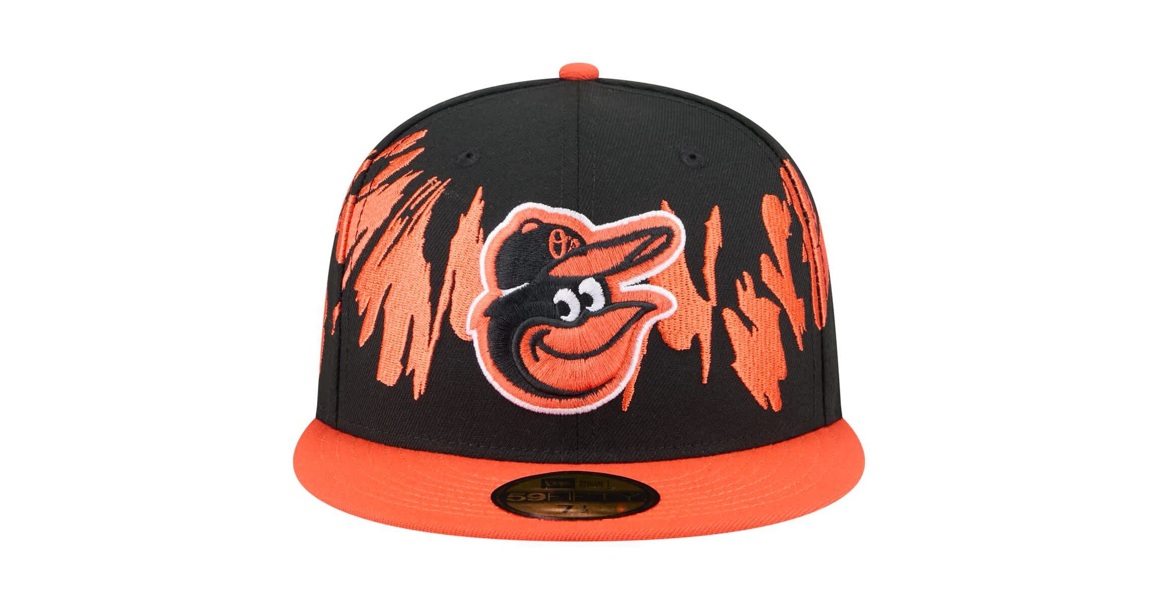 MLB Black/Orange Baltimore Orioles Retro Pattern 59FIFTY Fitted Hat