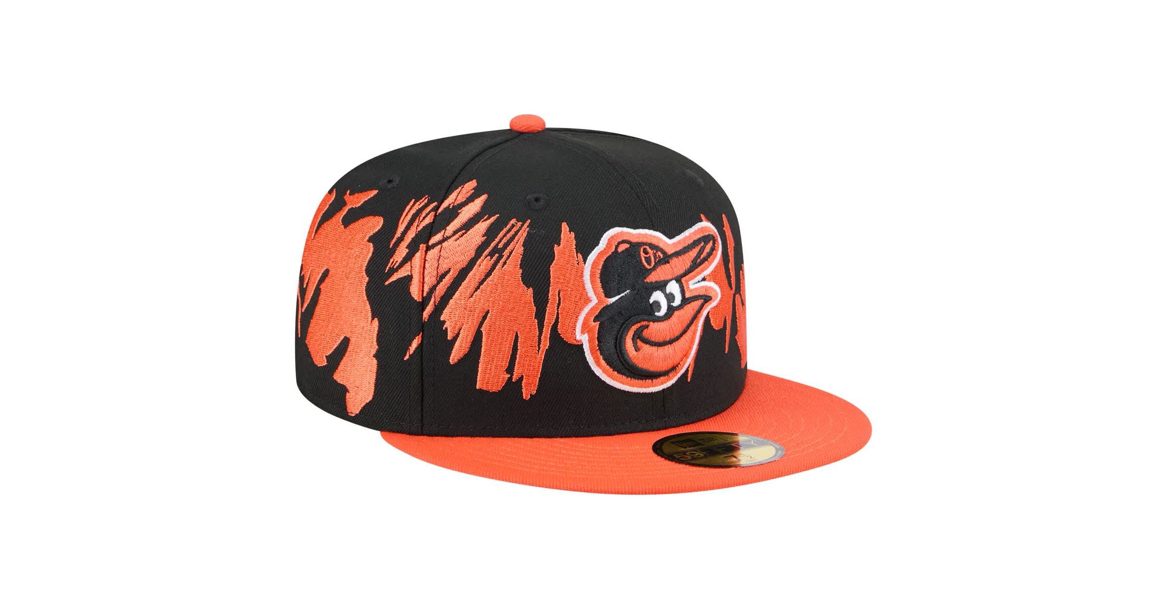 MLB Black/Orange Baltimore Orioles Retro Pattern 59FIFTY Fitted Hat
