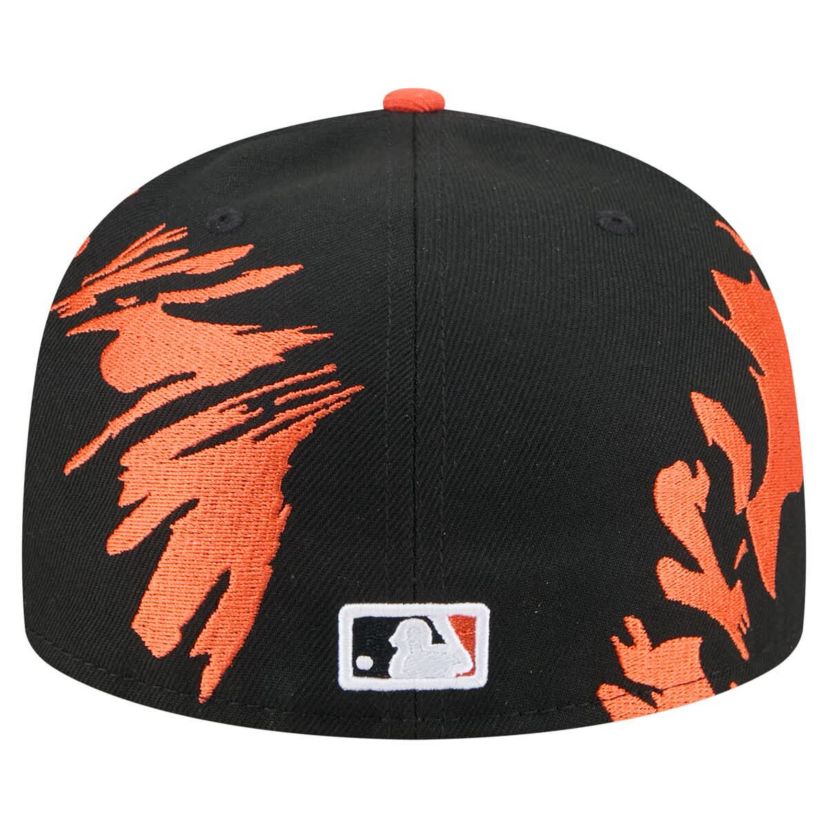 MLB Black/Orange Baltimore Orioles Retro Pattern 59FIFTY Fitted Hat