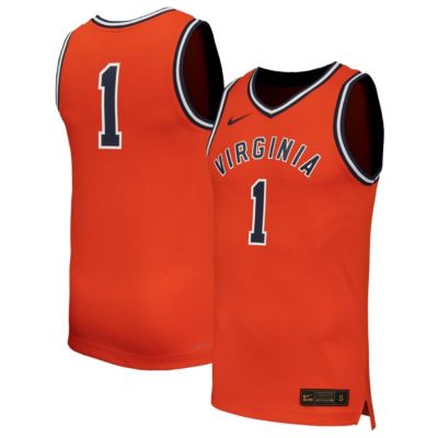 Men's NCAA Nike #1 Virginia Cavaliers Throwback Replica Basketball Jersey, Orange, Medium