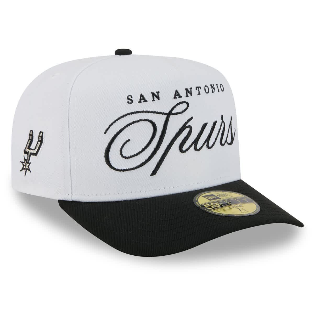 NBA White/Black San Antonio Spurs 2025 NBA Draft A-Frame 59FIFTY Fitted Hat