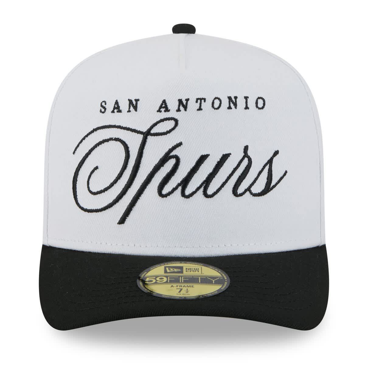NBA White/Black San Antonio Spurs 2025 NBA Draft A-Frame 59FIFTY Fitted Hat