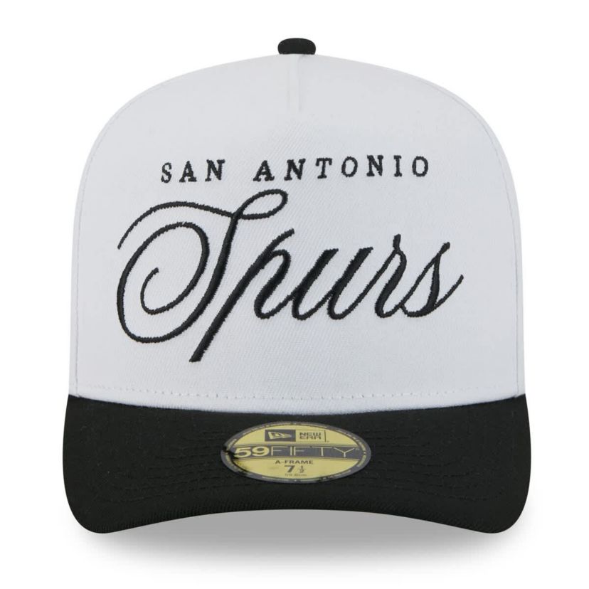 NBA White/Black San Antonio Spurs 2025 NBA Draft A-Frame 59FIFTY Fitted Hat