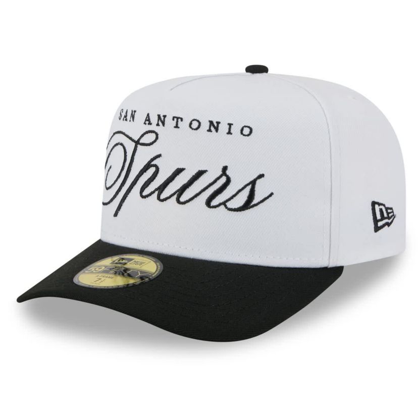 NBA White/Black San Antonio Spurs 2025 NBA Draft A-Frame 59FIFTY Fitted Hat