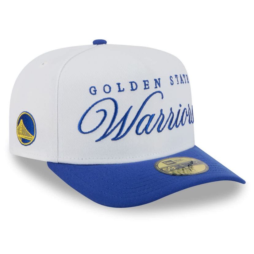 NBA White/Royal Golden State Warriors 2025 NBA Draft A-Frame 59FIFTY Fitted Hat